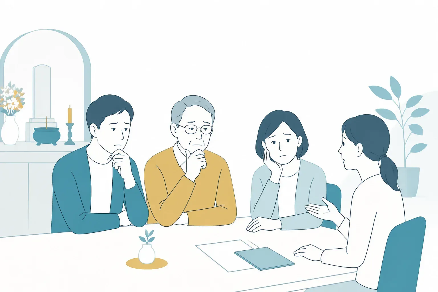 家族で費用について話し合う様子のイメージ