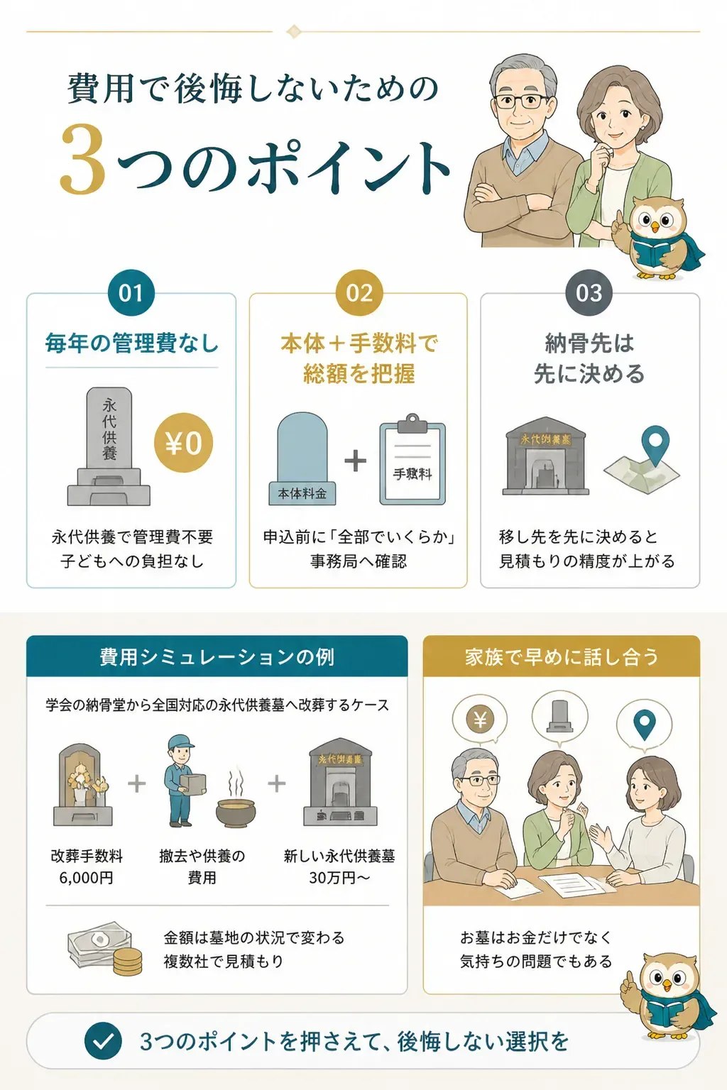 創価学会の永代供養で費用を抑えるためのチェックリスト図