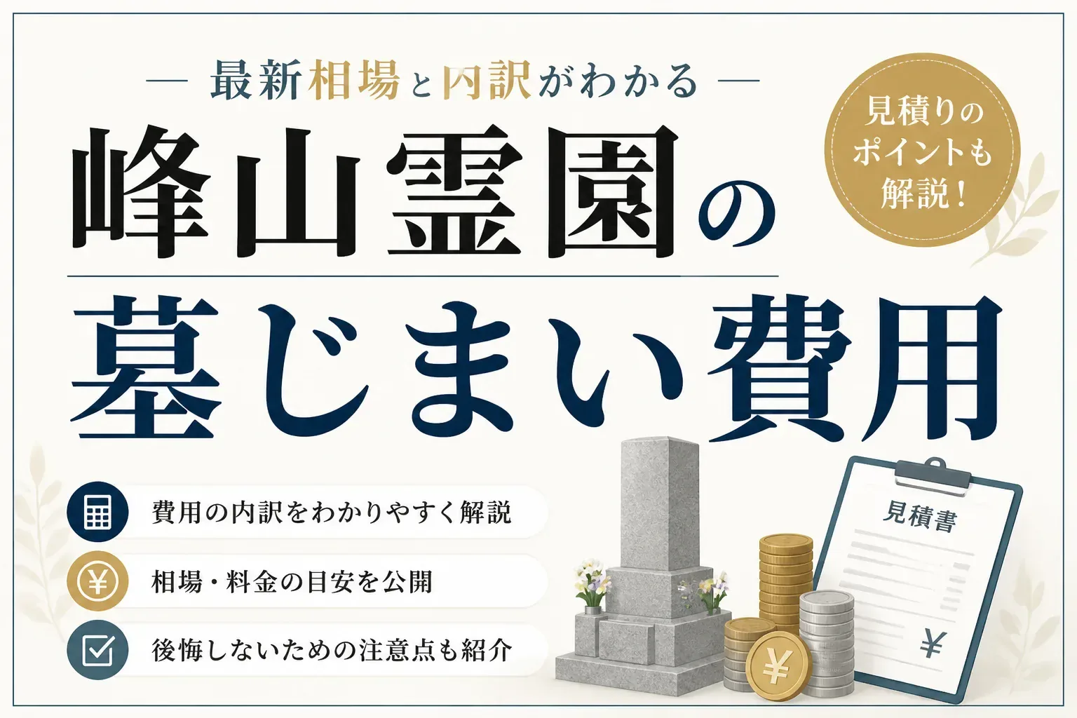 峰山霊園 墓じまい 費用のアイキャッチ画像