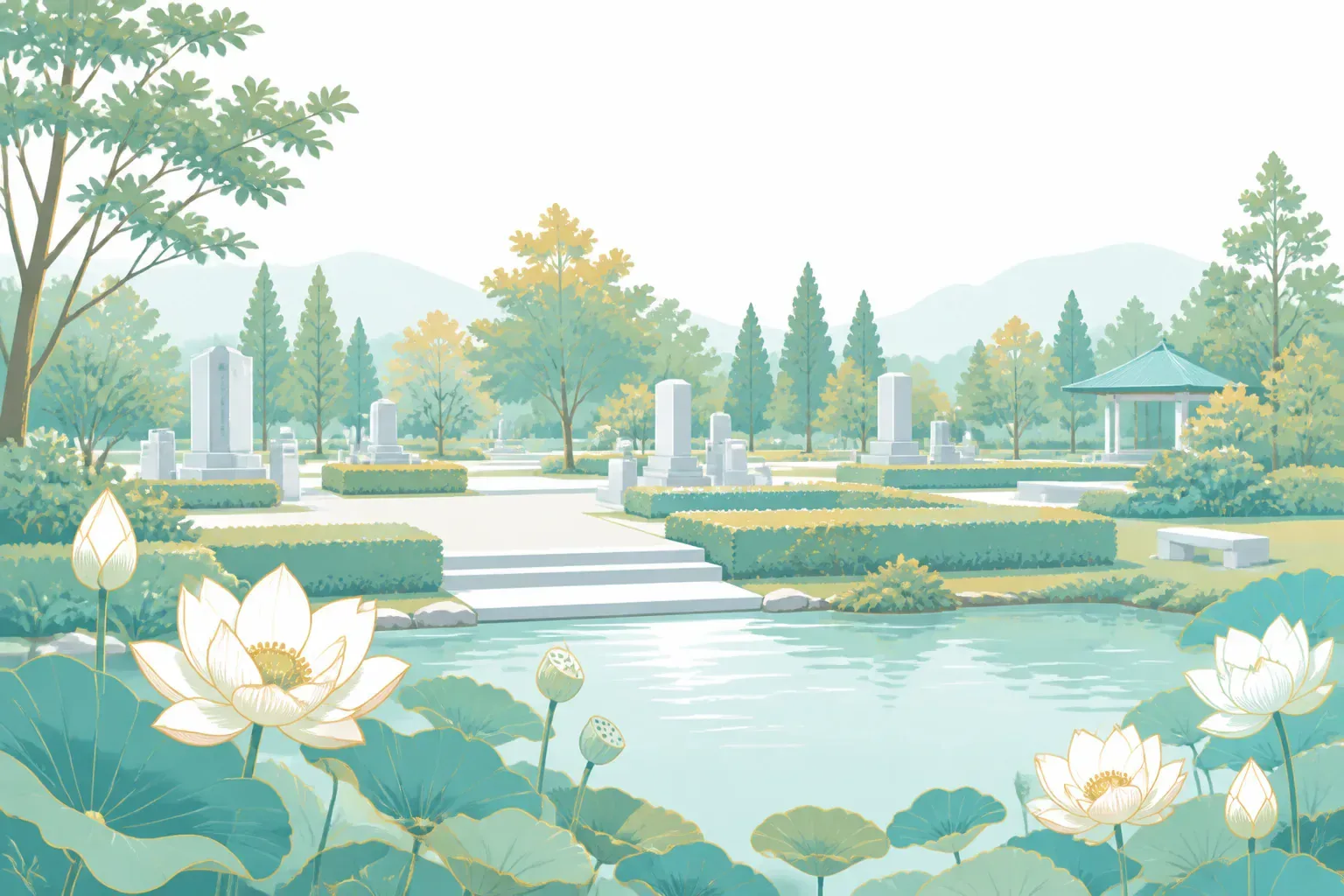 整備された穏やかな公園墓地の雰囲気イメージ