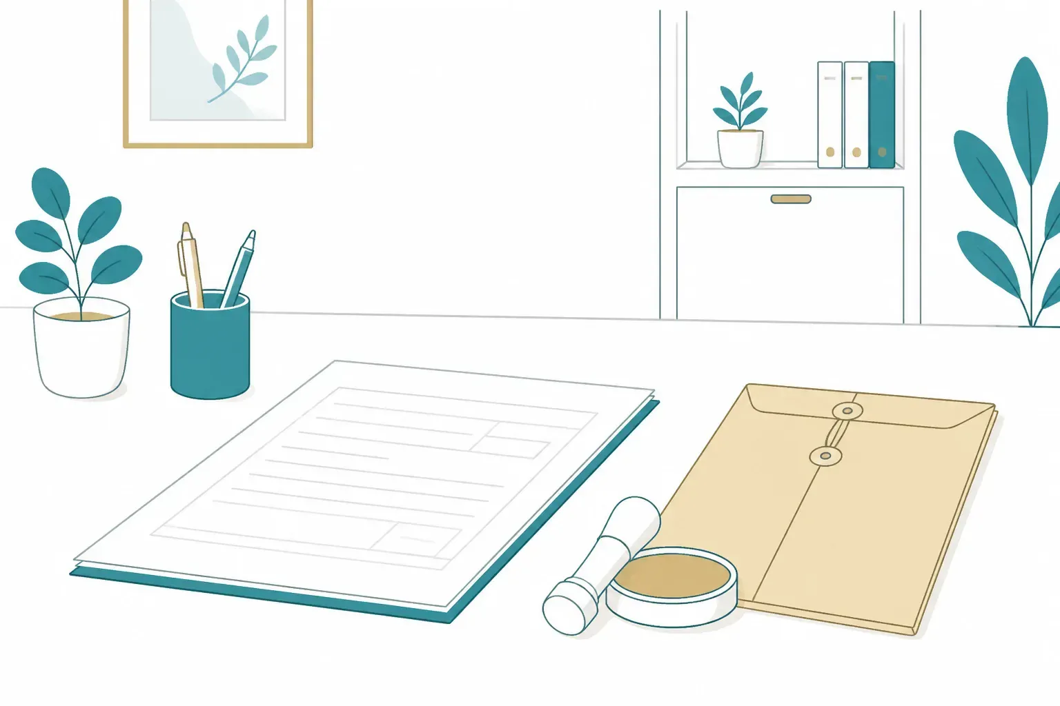 墓じまいの手続き書類を準備するイメージ