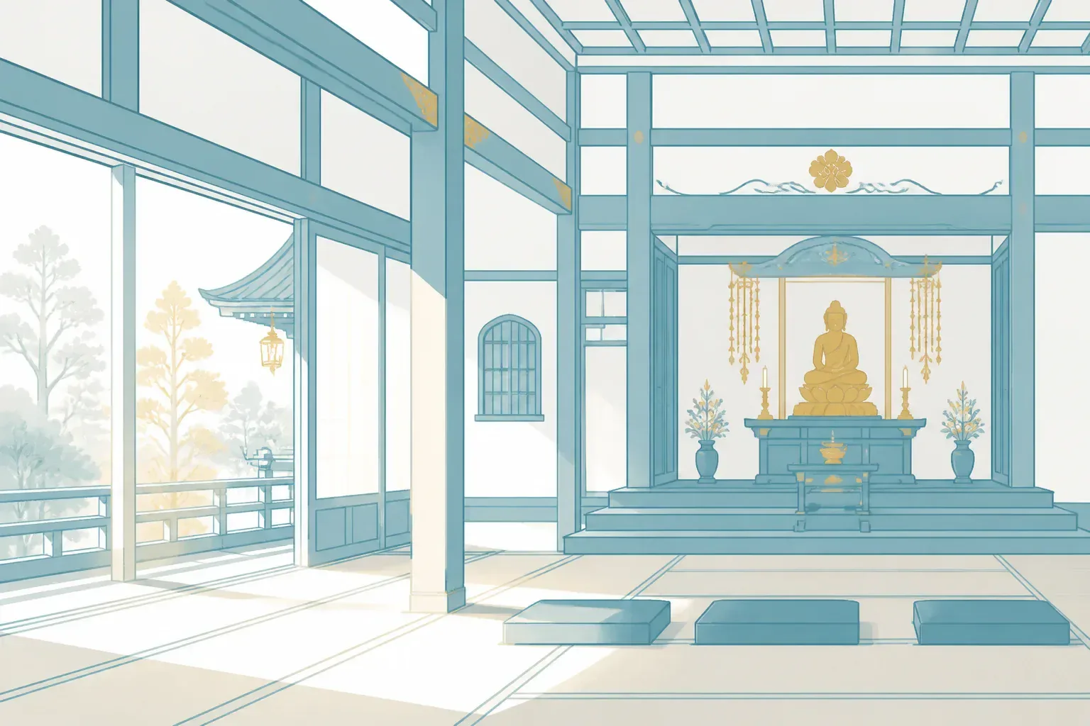 寺院の本堂のイメージ